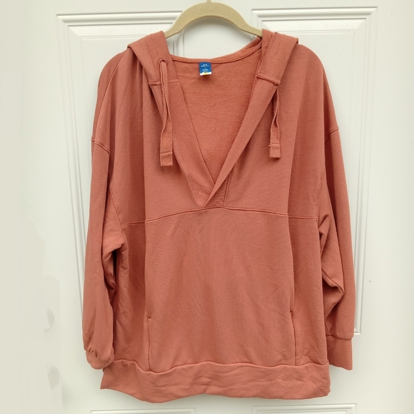 Oversized Live-in French Terry Tunic Burnt Orange Hoodie Old Navy Size Small - Picture 2 of 7